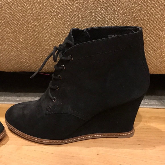 Shoemint faux suede wedge bootie. - Picture 2 of 5